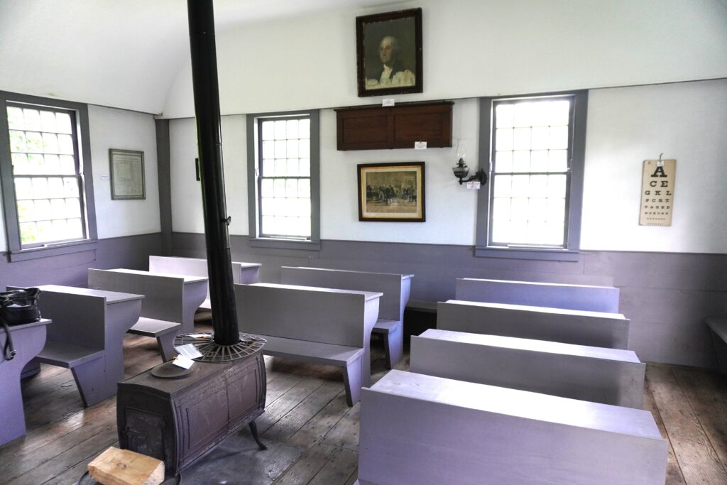 Interior of One Room School House in Harwinton, CT