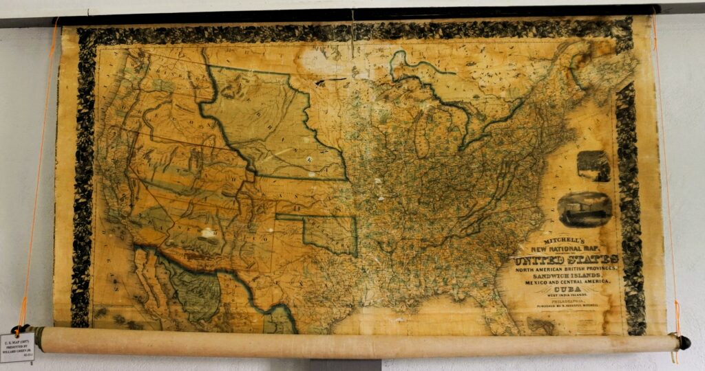 S.A. Mitchell’s New National Map Exhibiting The United States With The North American British Provinces, Sandwich Islands, Mexico And Central America, Together with Cuba and other West India Islands.