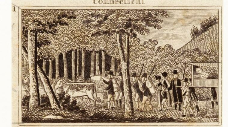 Connecticut : Mr. Hooker & his people travelling through the wilderness